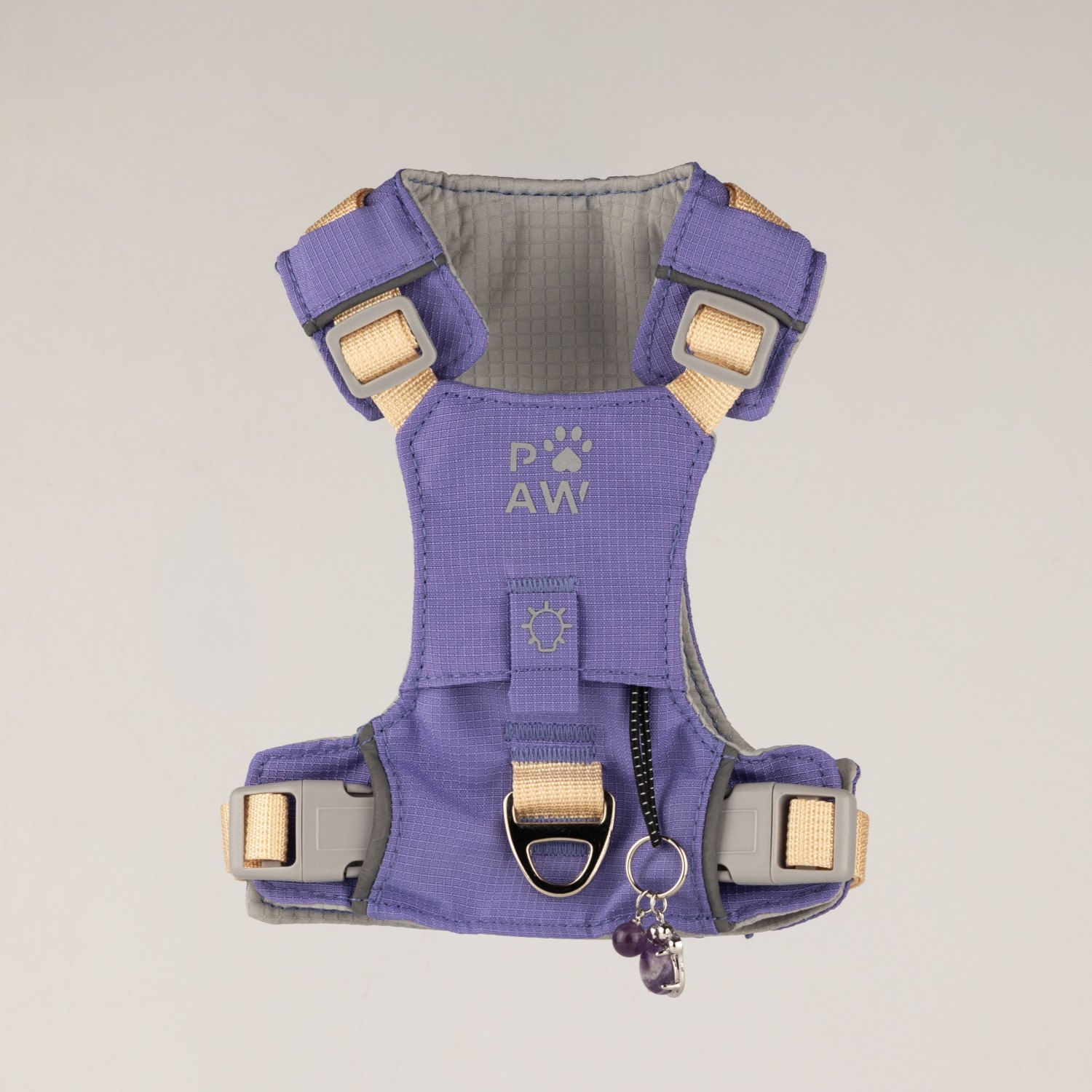 Lavender XS Guardian Dog Harness with Amethyst Charm1