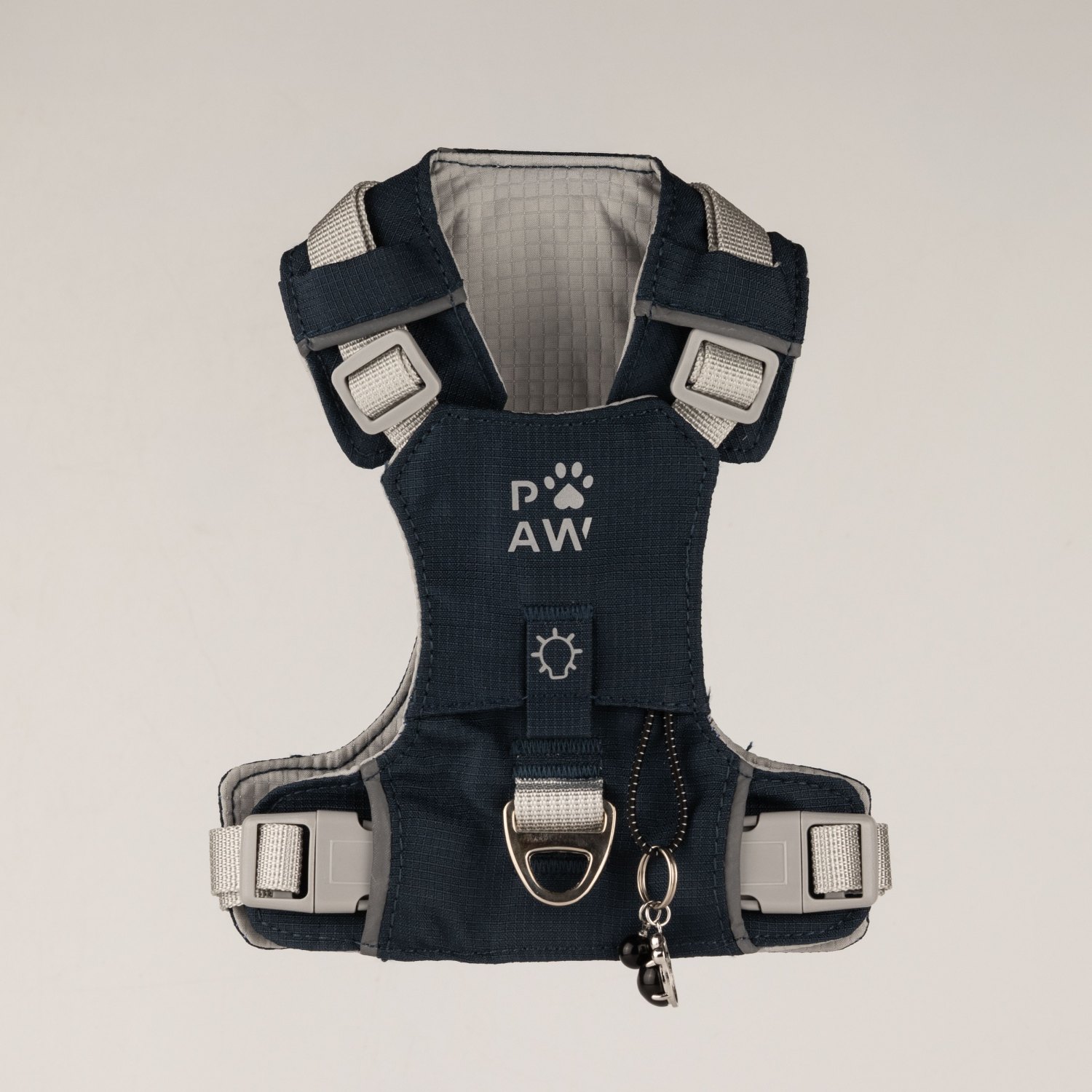 Rock Grey XS Guardian Dog Harness with Black Obsidian Charm1