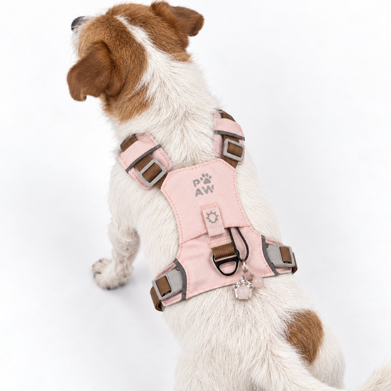 Soft Pink S Guardian Dog Harness with Rose Quartz Charm9