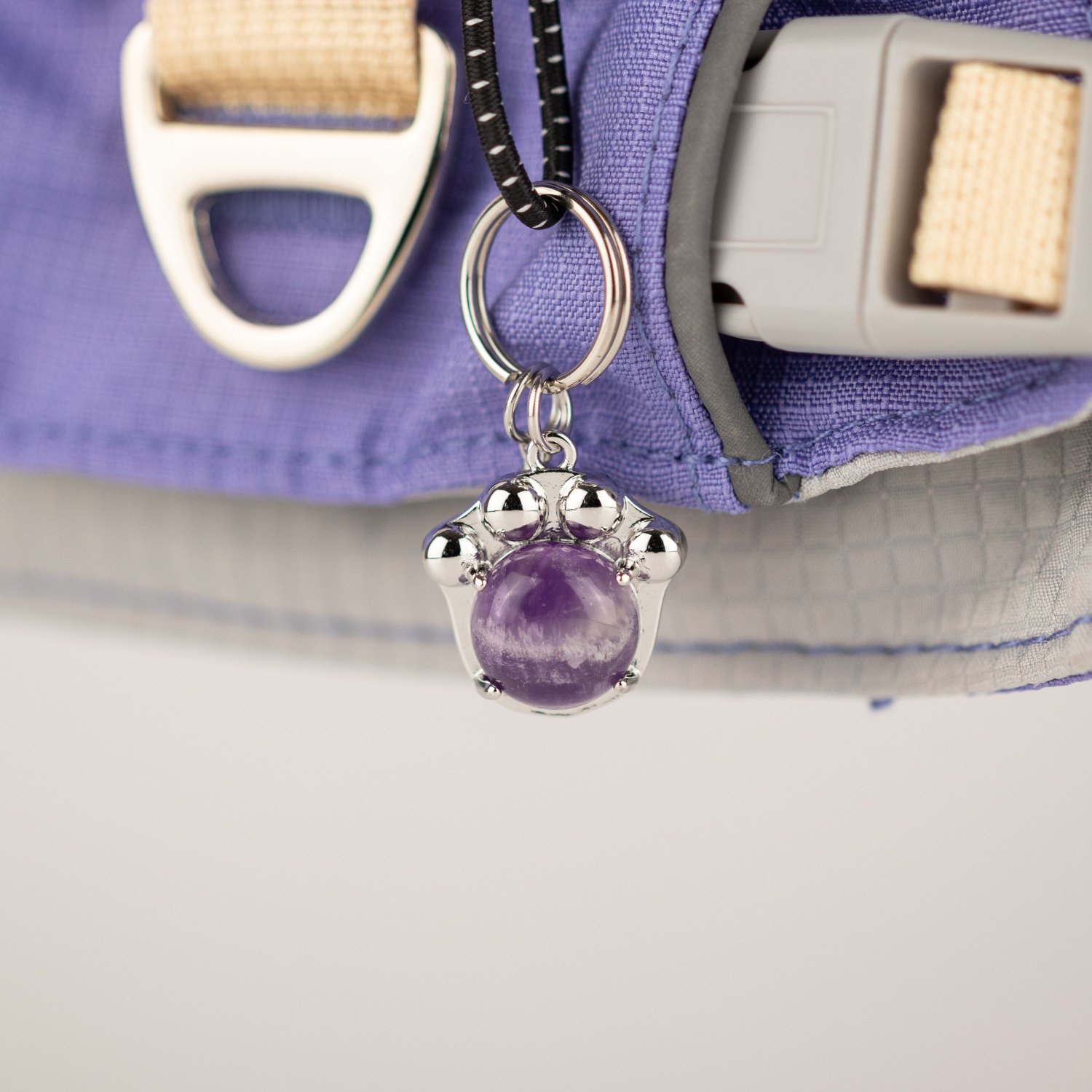 Lavender S Guardian Dog Harness with Amethyst Charm2