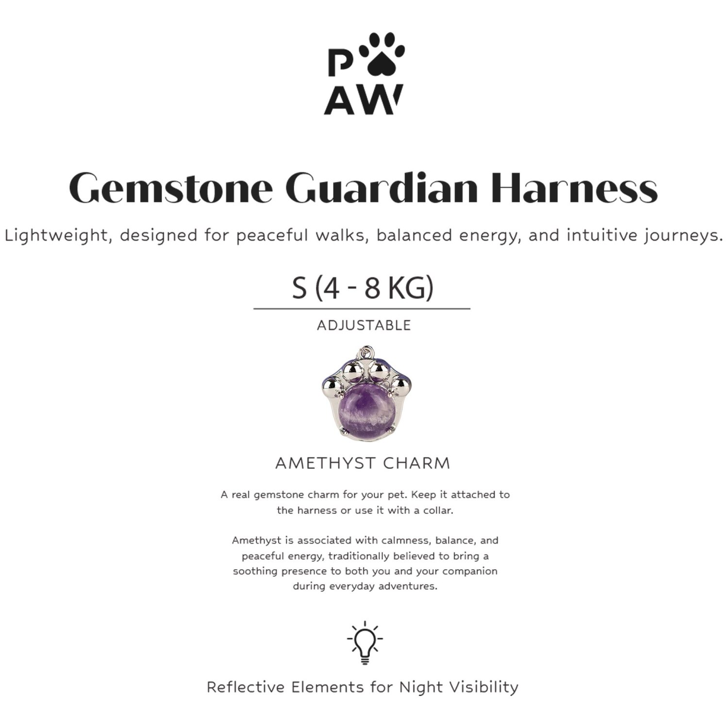 Lavender S Guardian Dog Harness with Amethyst Charm5