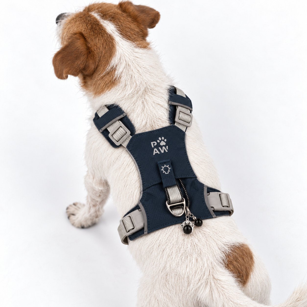 Rock Grey S Guardian Dog Harness with Black Obsidian Charm10