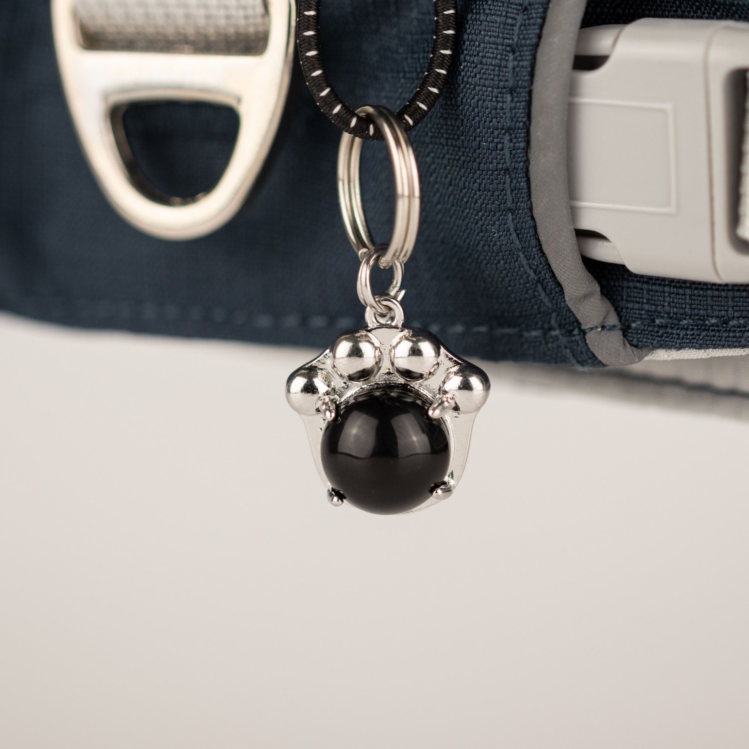 Rock Grey S Guardian Dog Harness with Black Obsidian Charm2