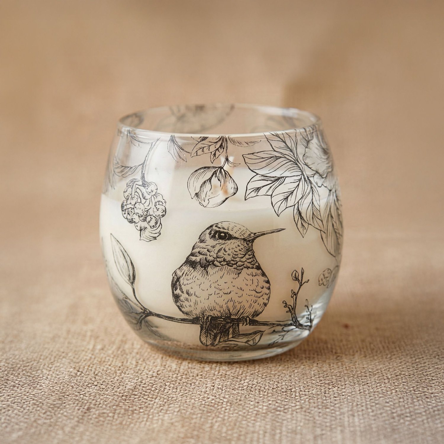 Small Drawn by Flame Botanical Glass Jar Candle3