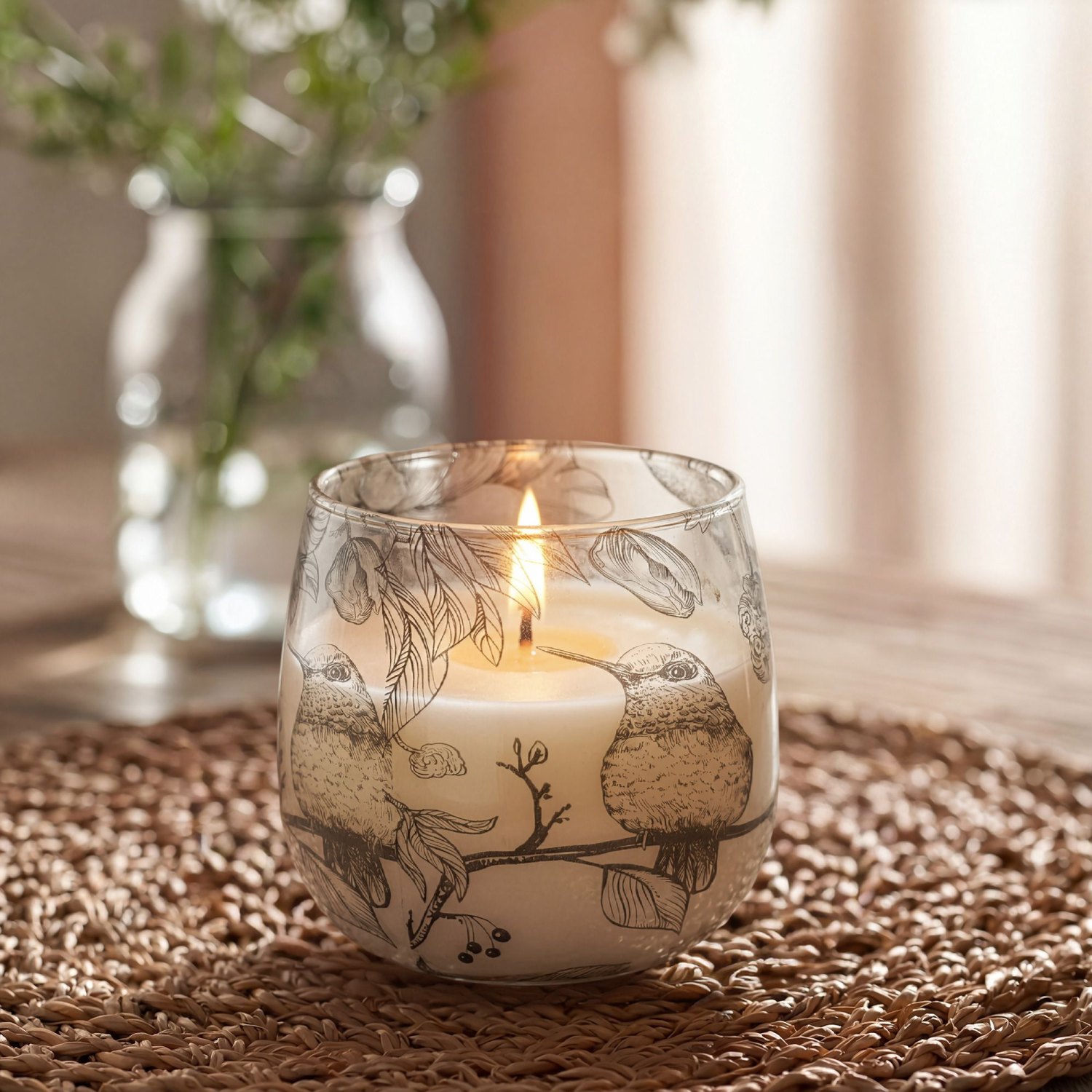 Medium Drawn by Flame Botanical Glass Jar Candle1