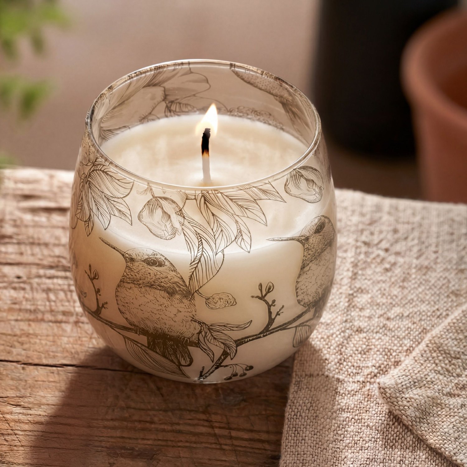 Medium Drawn by Flame Botanical Glass Jar Candle4