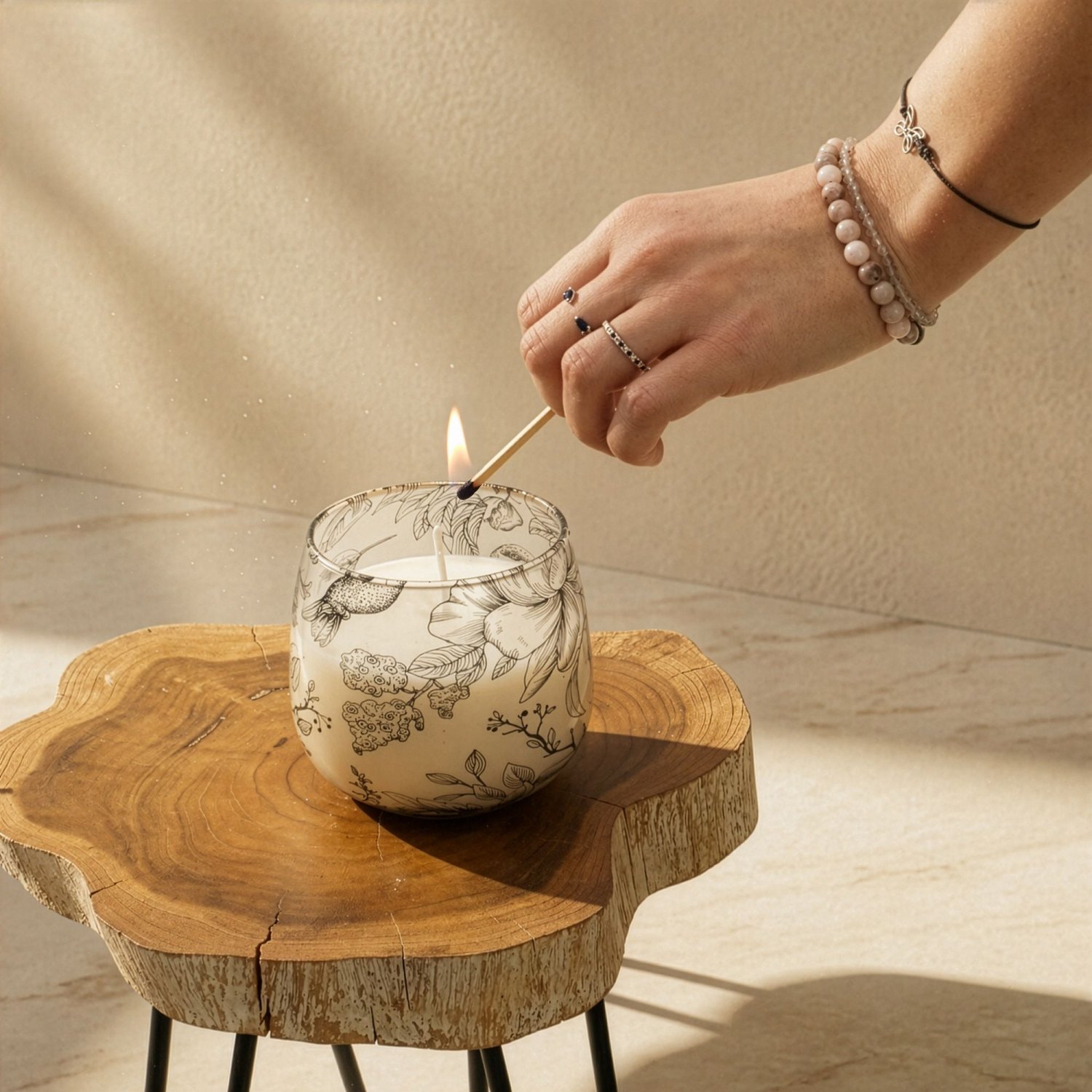 Medium Drawn by Flame Botanical Glass Jar Candle5