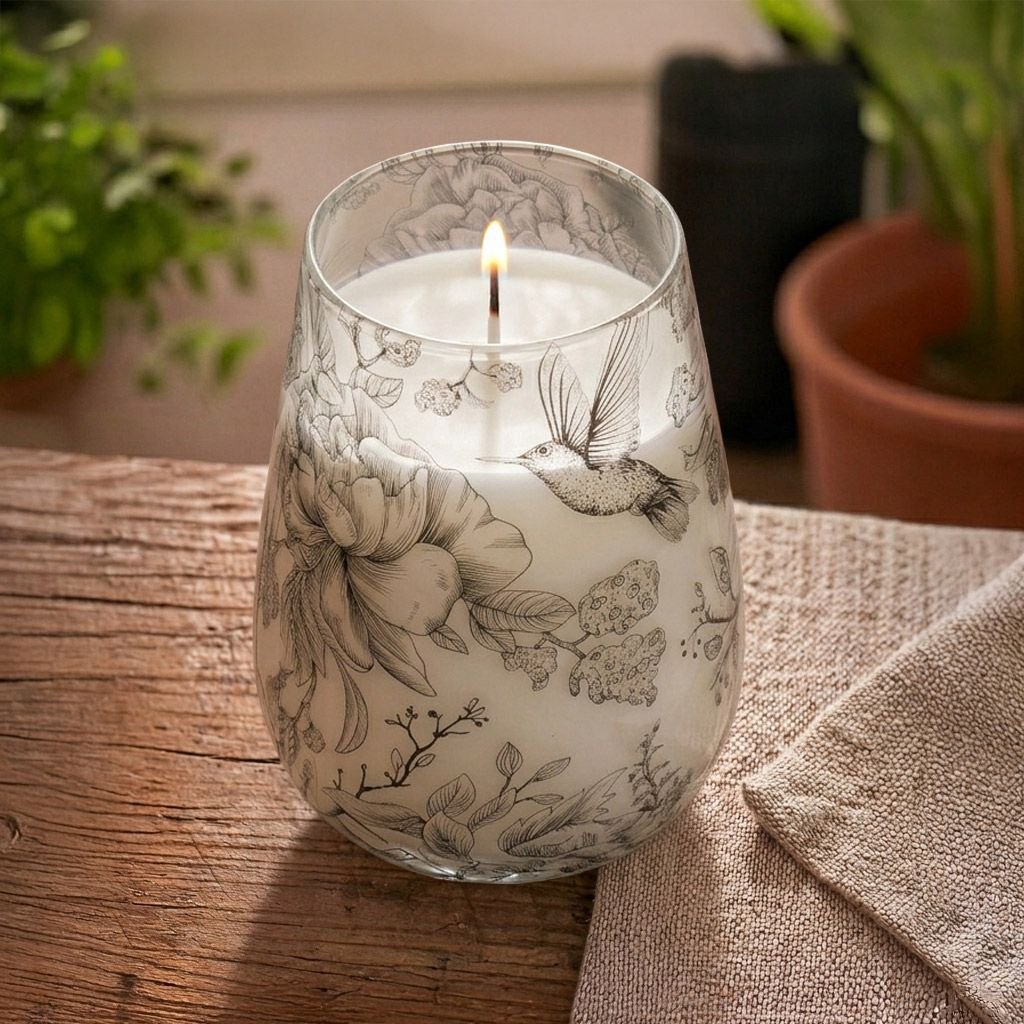 Tall Drawn by Flame Botanical Glass Jar Candle3