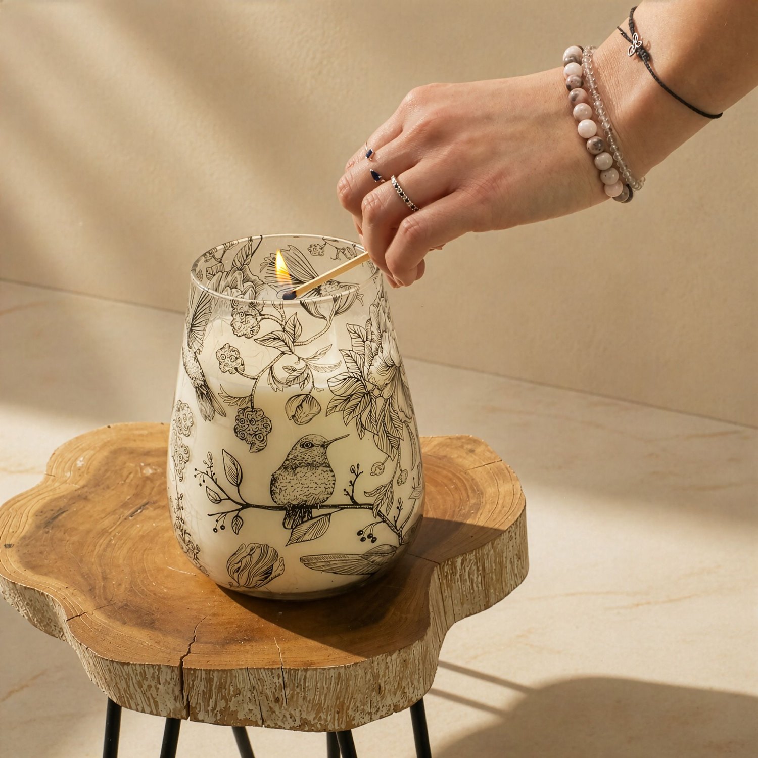 Tall Drawn by Flame Botanical Glass Jar Candle4