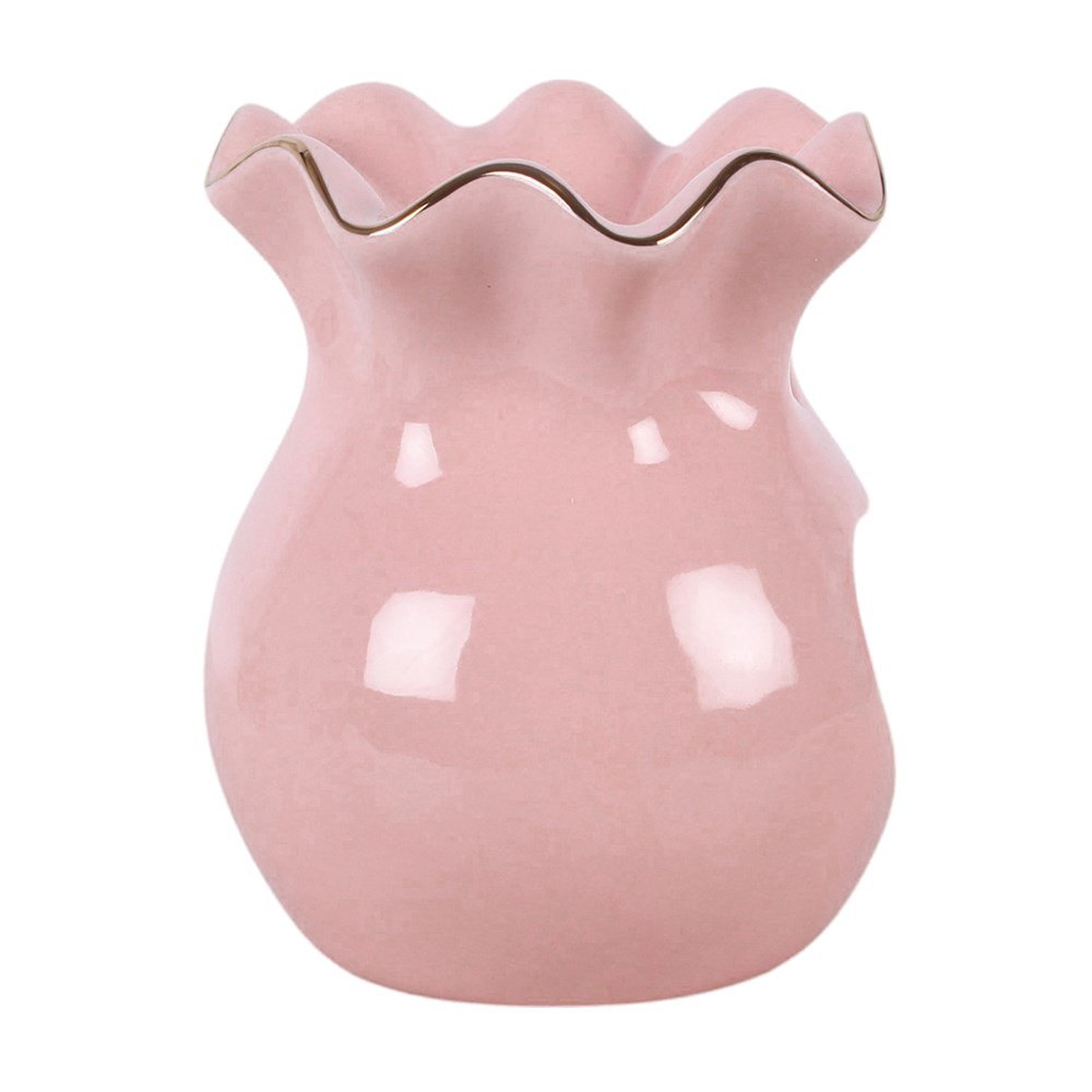 Pink Fluted Heart Oil Burner & Wax Warmer2