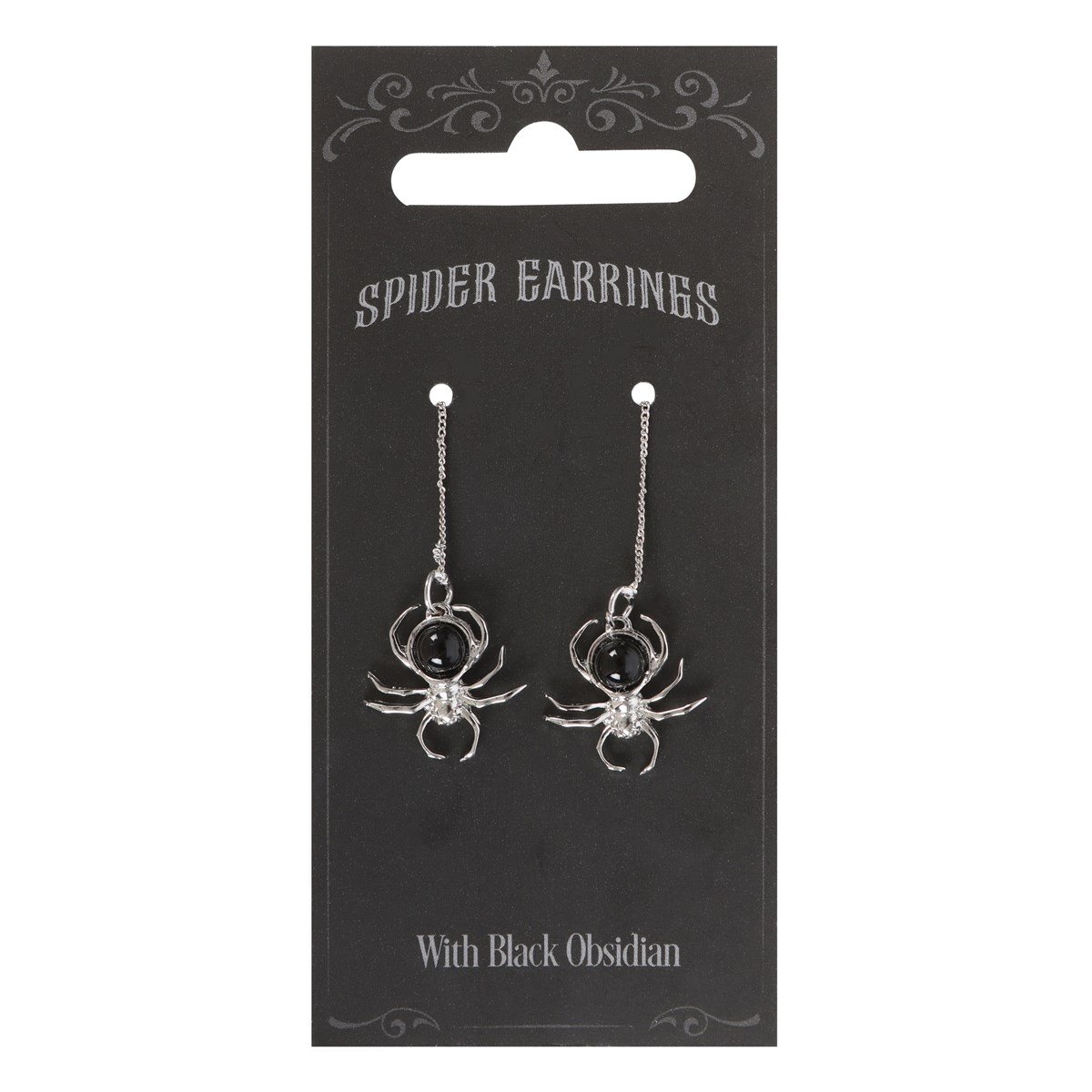 Black Obsidian Spider Threader Earrings1