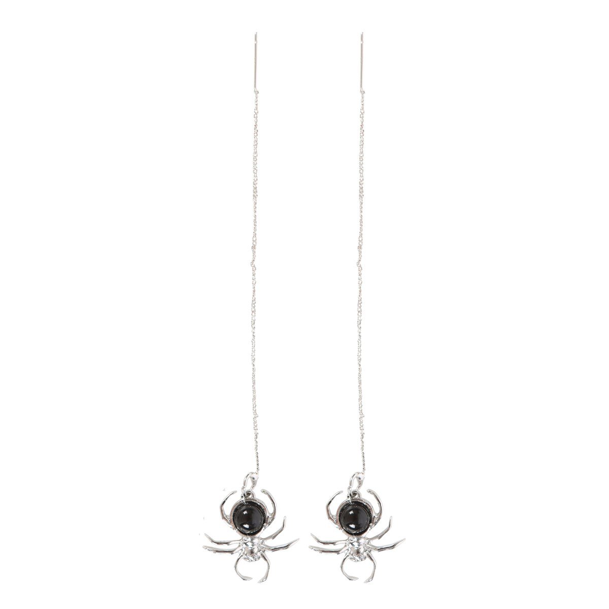 Black Obsidian Spider Threader Earrings2