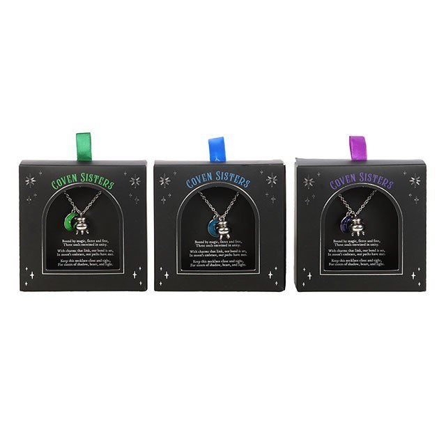 Set of 3 Coven Sisters Cauldron Charm Necklaces1
