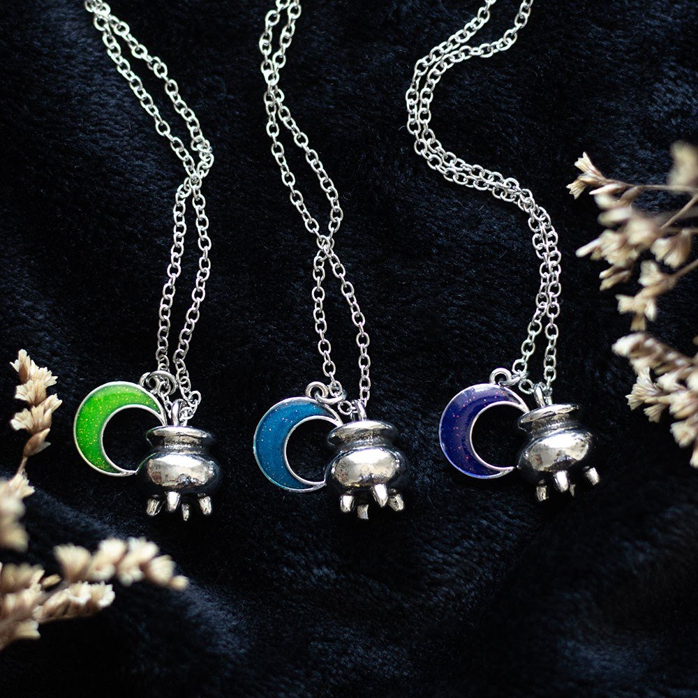 Set of 3 Coven Sisters Cauldron Charm Necklaces2