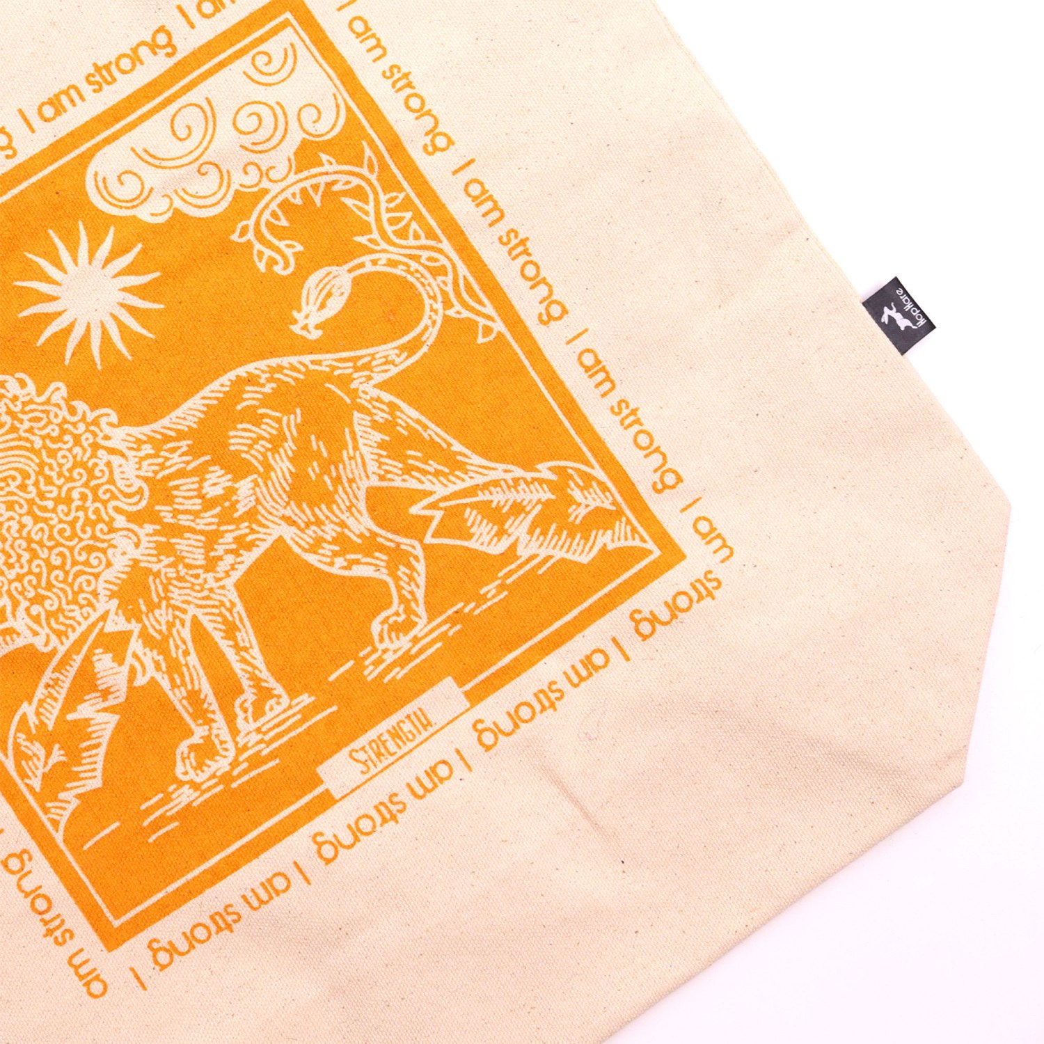Hop Hare - I Am Strong - Tarot Cotton Canvas Tote Bag1