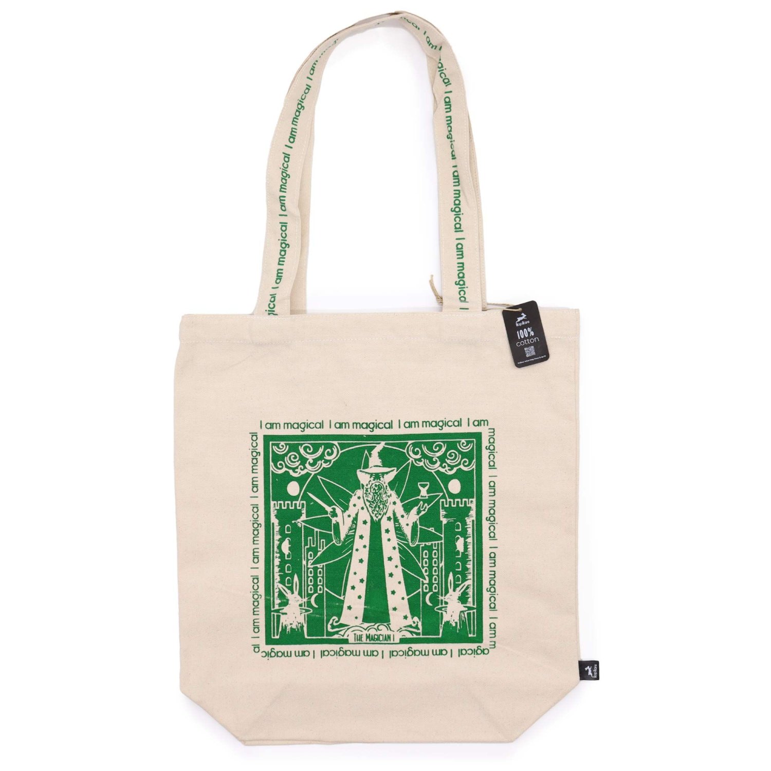Hop Hare - I Am Magical - Tarot Cotton Canvas Tote Bag