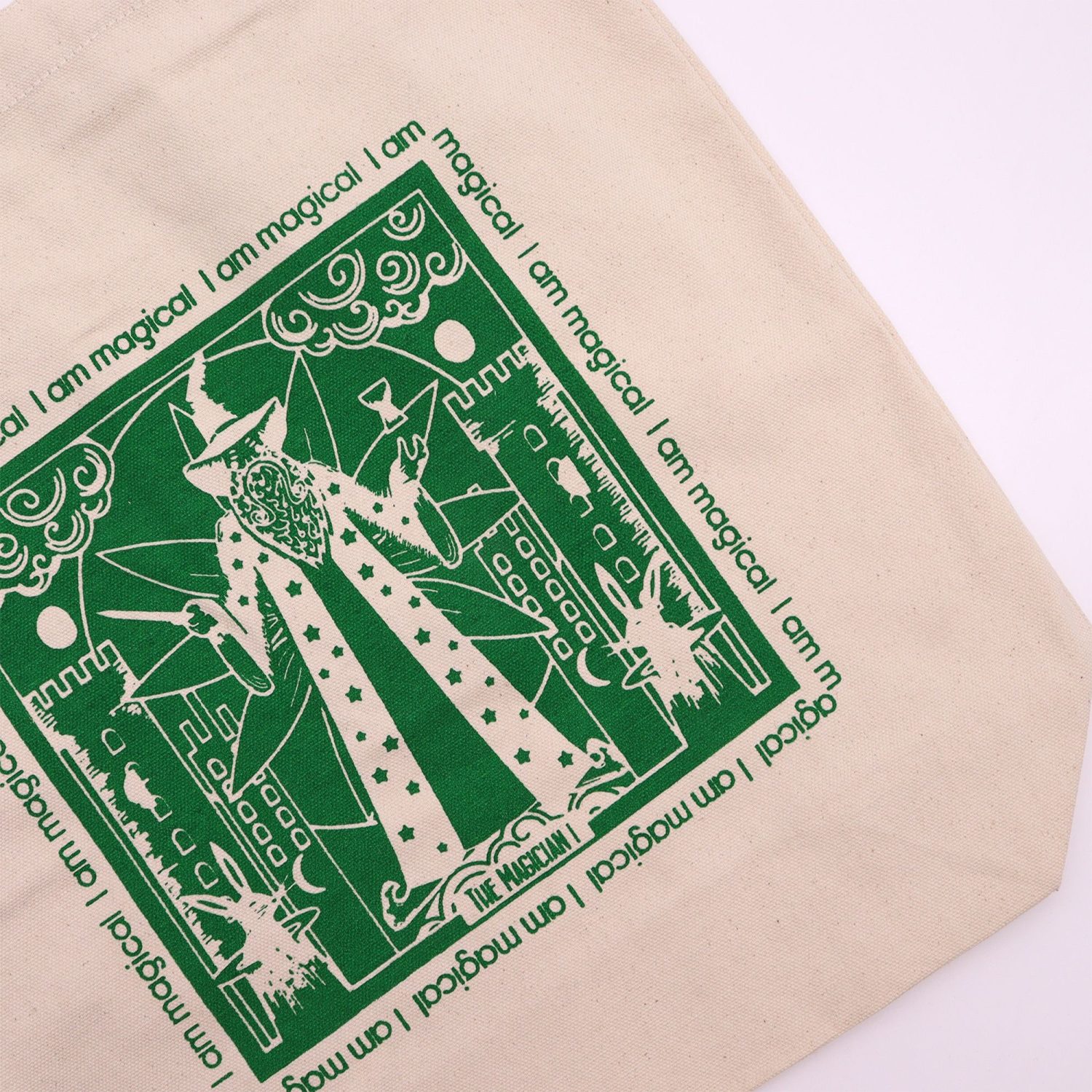 Hop Hare - I Am Magical - Tarot Cotton Canvas Tote Bag1