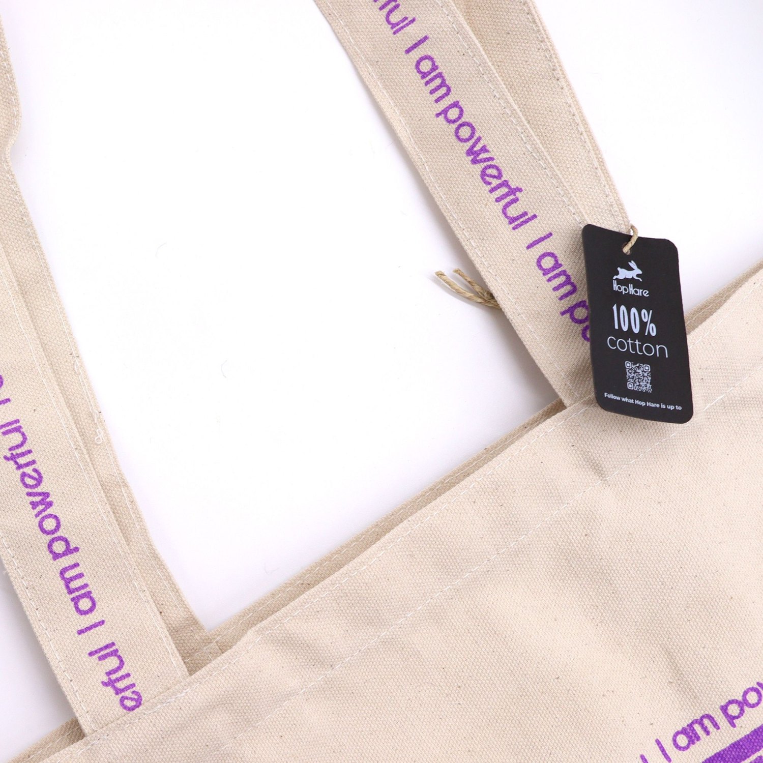 Hop Hare - I Am Powerful - Tarot Cotton Canvas Tote Bag2