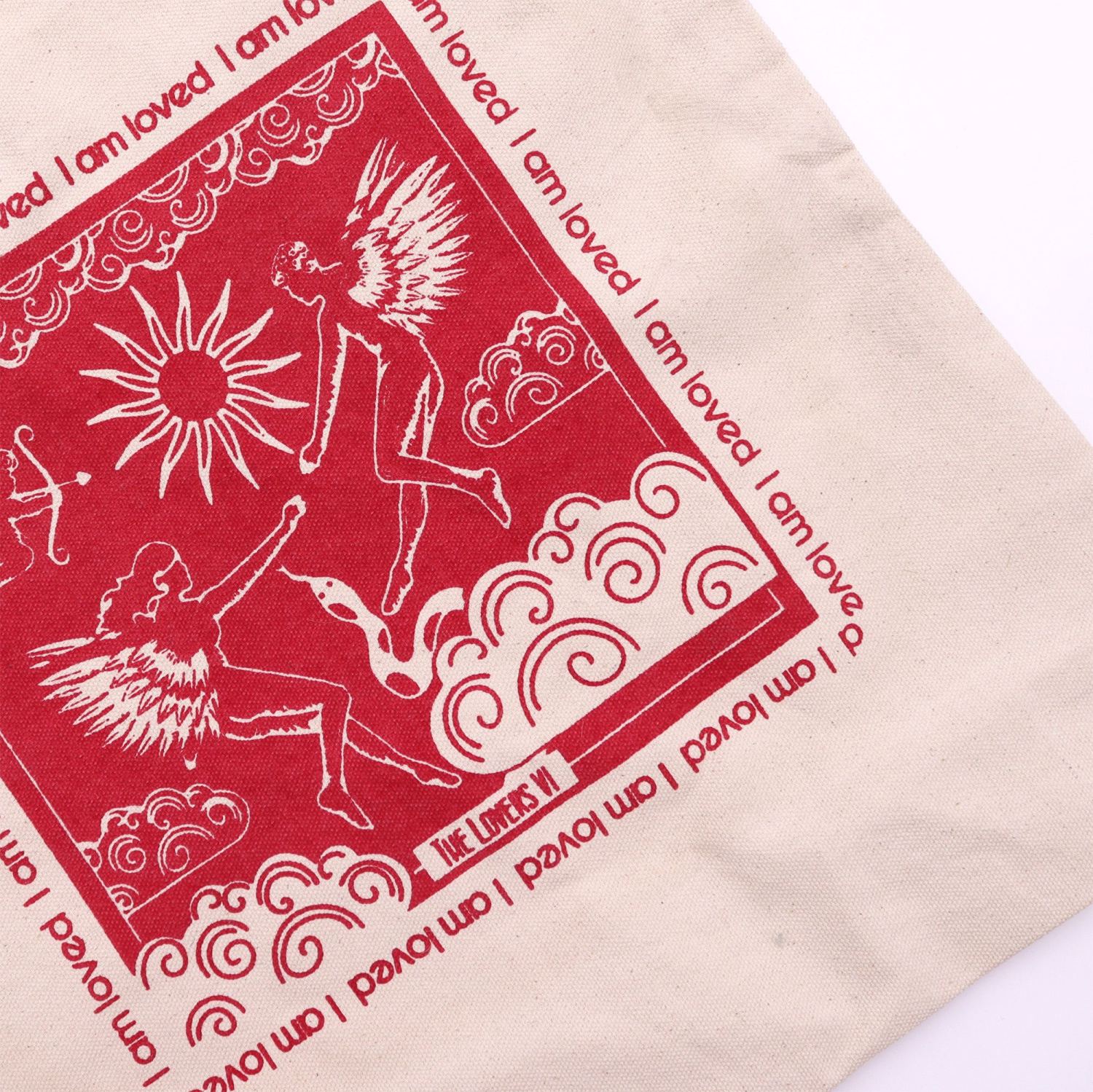Hop Hare - I Am Loved - Tarot Cotton Canvas Tote Bag1