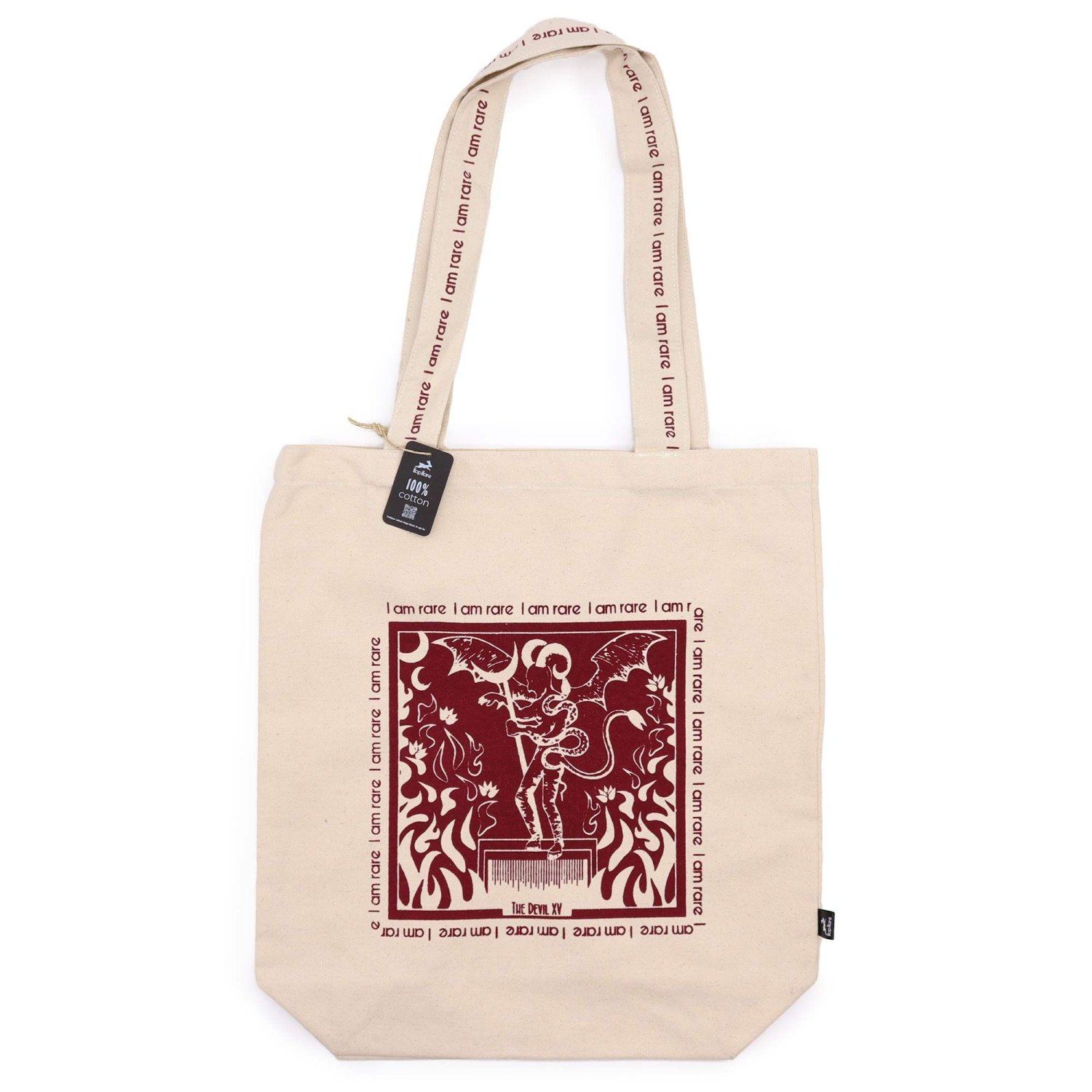 Hop Hare - I Am Rare - Tarot Cotton Canvas Tote Bag