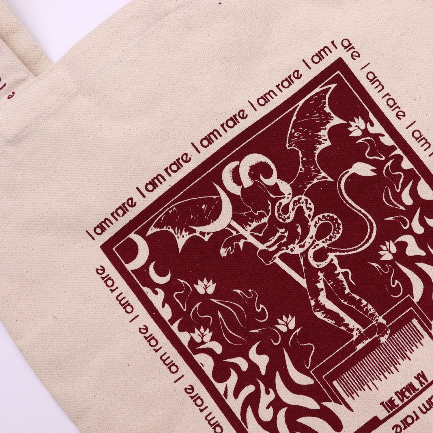 Hop Hare - I Am Rare - Tarot Cotton Canvas Tote Bag1