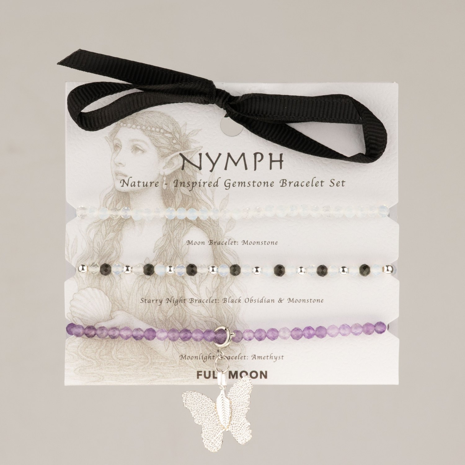Nymph Full Moon Gemstone Bracelet Set – 3 Bracelets