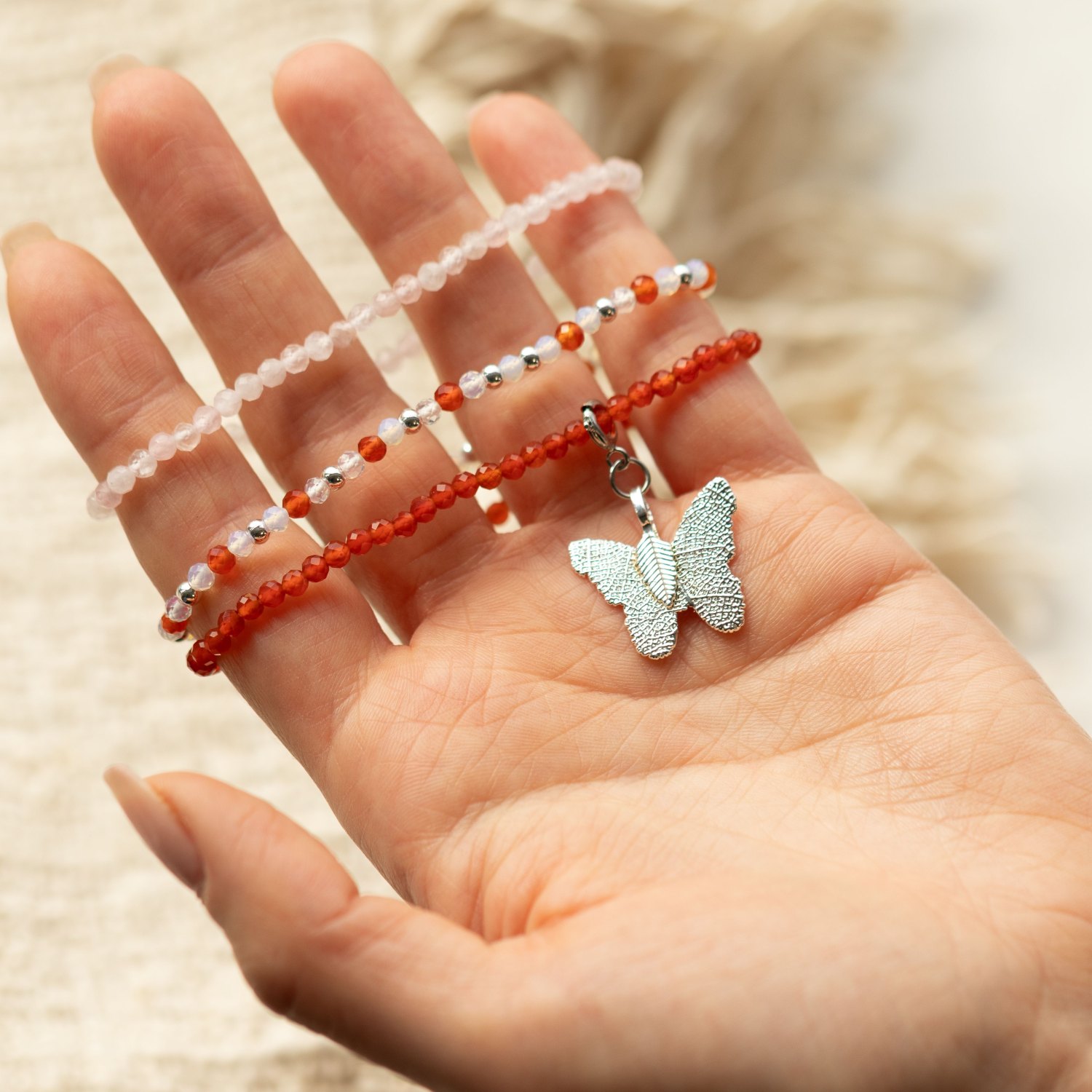 Nymph Love & Flame Gemstone Bracelet Set – 3 Bracelets3