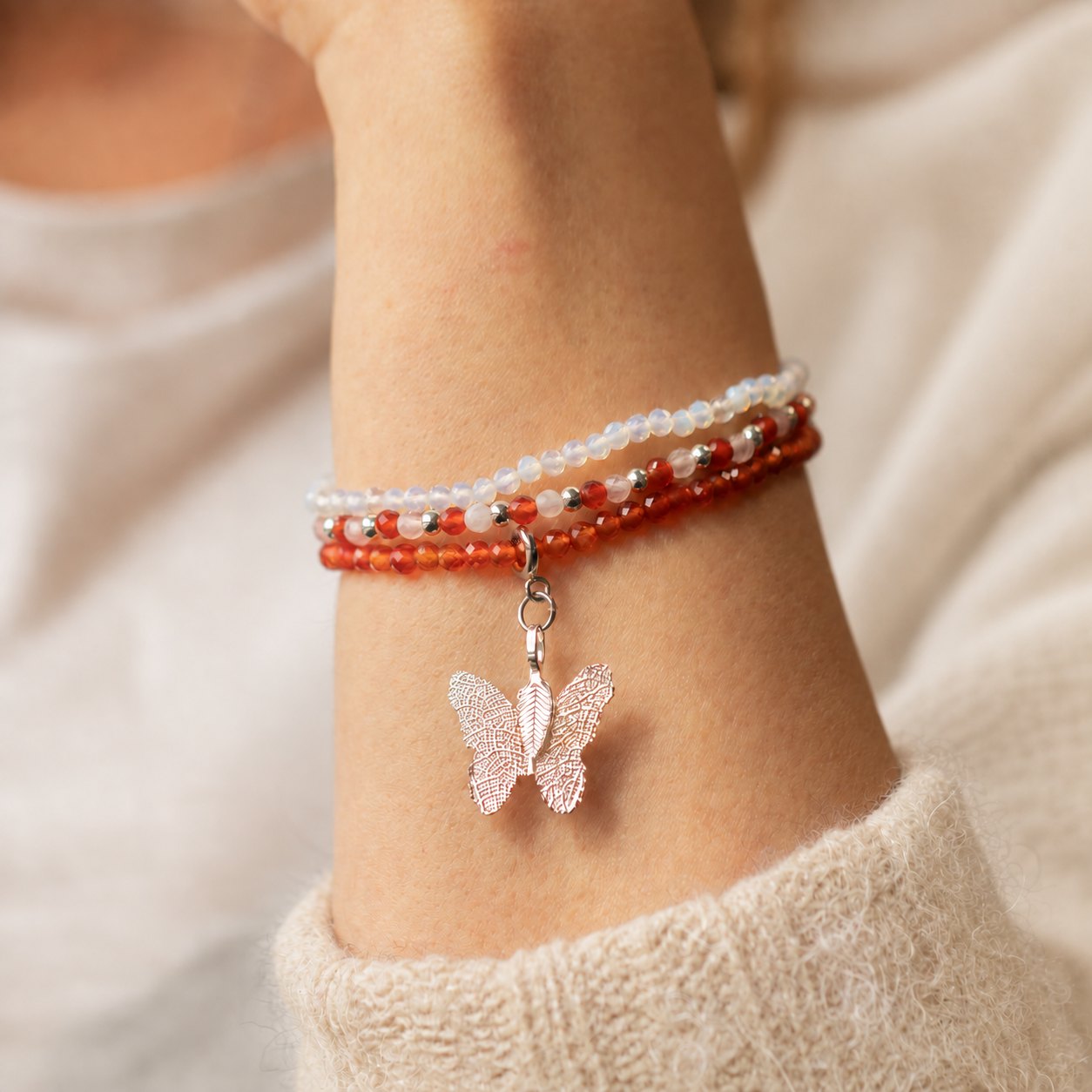 Nymph Blood Moon Gemstone Bracelet Set – 3 Bracelets3