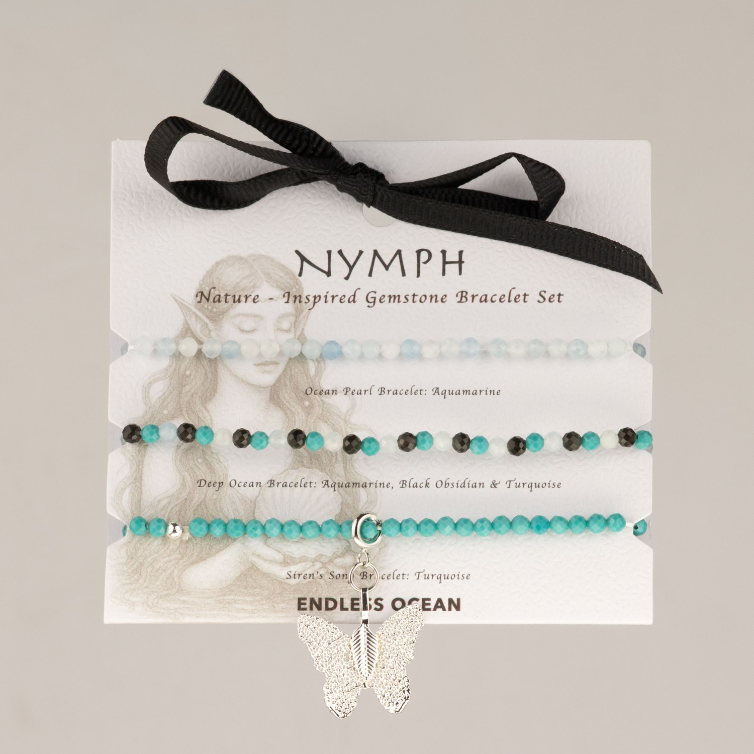 Nymph Endless Ocean Gemstone Bracelet Set – 3 Bracelets