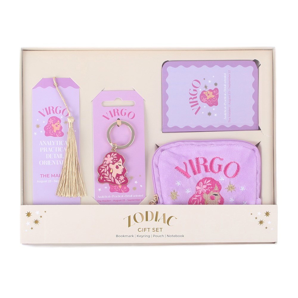 Zodiac Zest Virgo Gift Set – Bookmark, Keyring, Notebook & Pouch