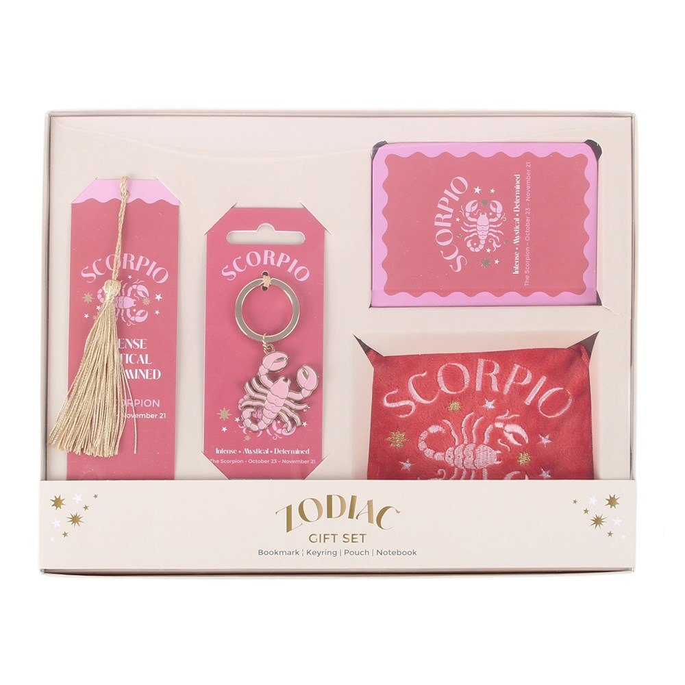 Zodiac Zest Scorpio Gift Set – Bookmark, Keyring, Notebook & Pouch