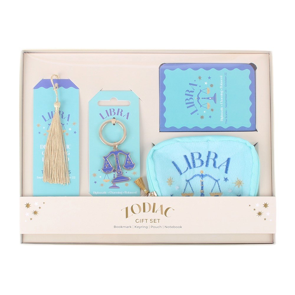 Zodiac Zest Libra Gift Set – Bookmark, Keyring, Notebook & Pouch