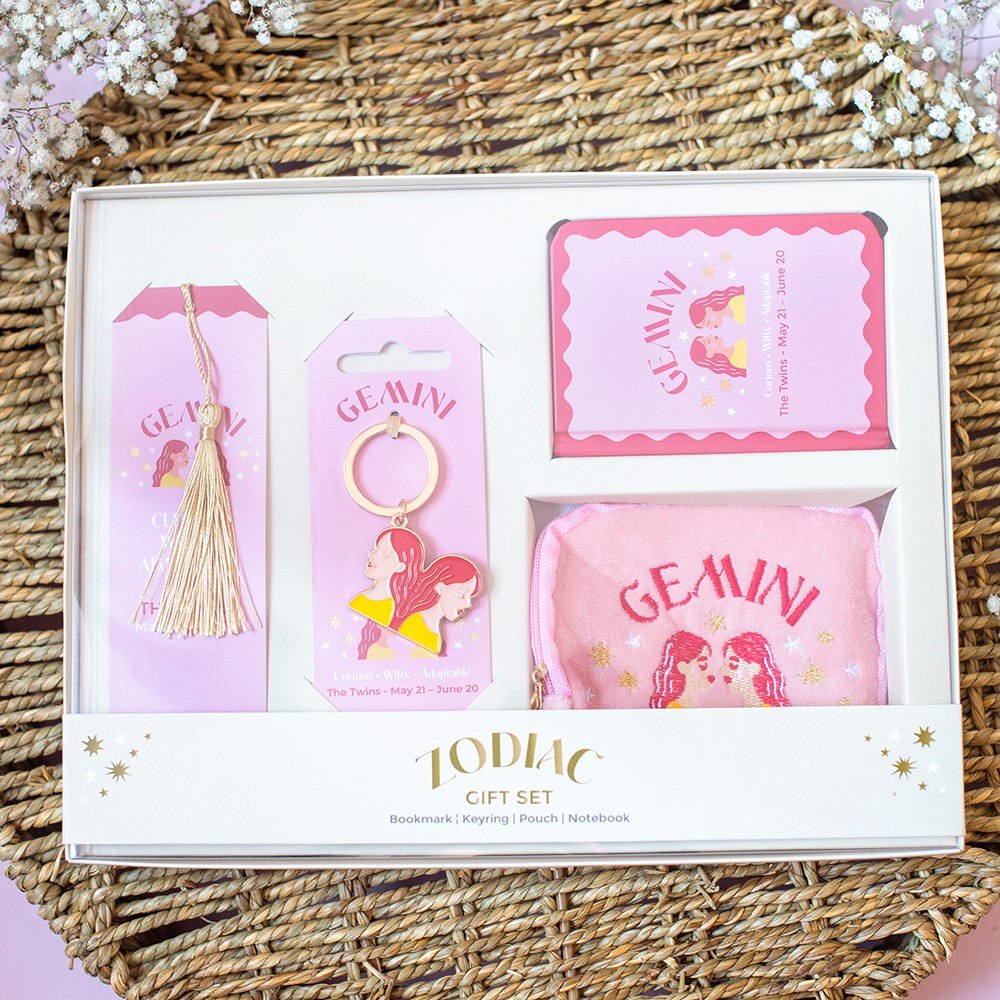 Zodiac Zest Gemini Gift Set – Bookmark, Keyring, Notebook & Pouch5