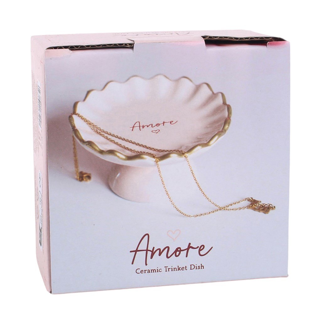 Pink Amore Pedestal Ceramic Trinket Dish3