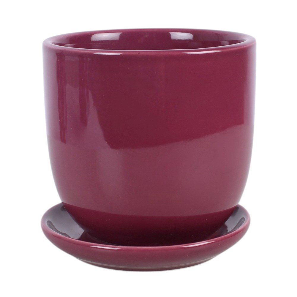 Sacred Sight Purple Heart & All-Seeing Eye Plant Pot with Saucer3