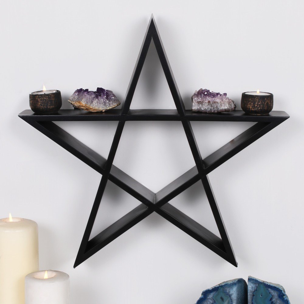 Black Pentagram Wall Art Shelf