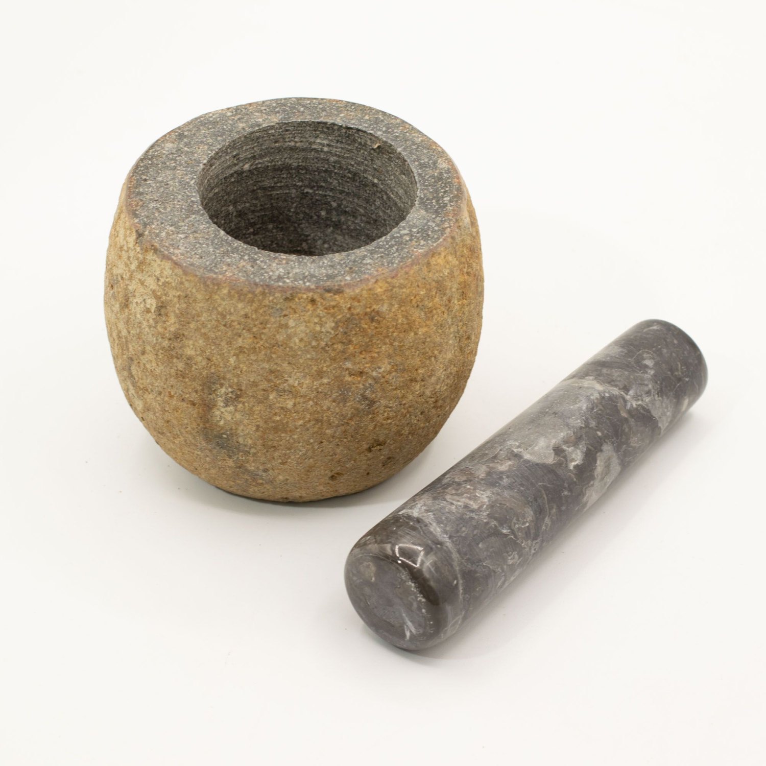 Small Natural Riverstone Decorative Pestle & Mortar – Approx. 9 x 7cm1