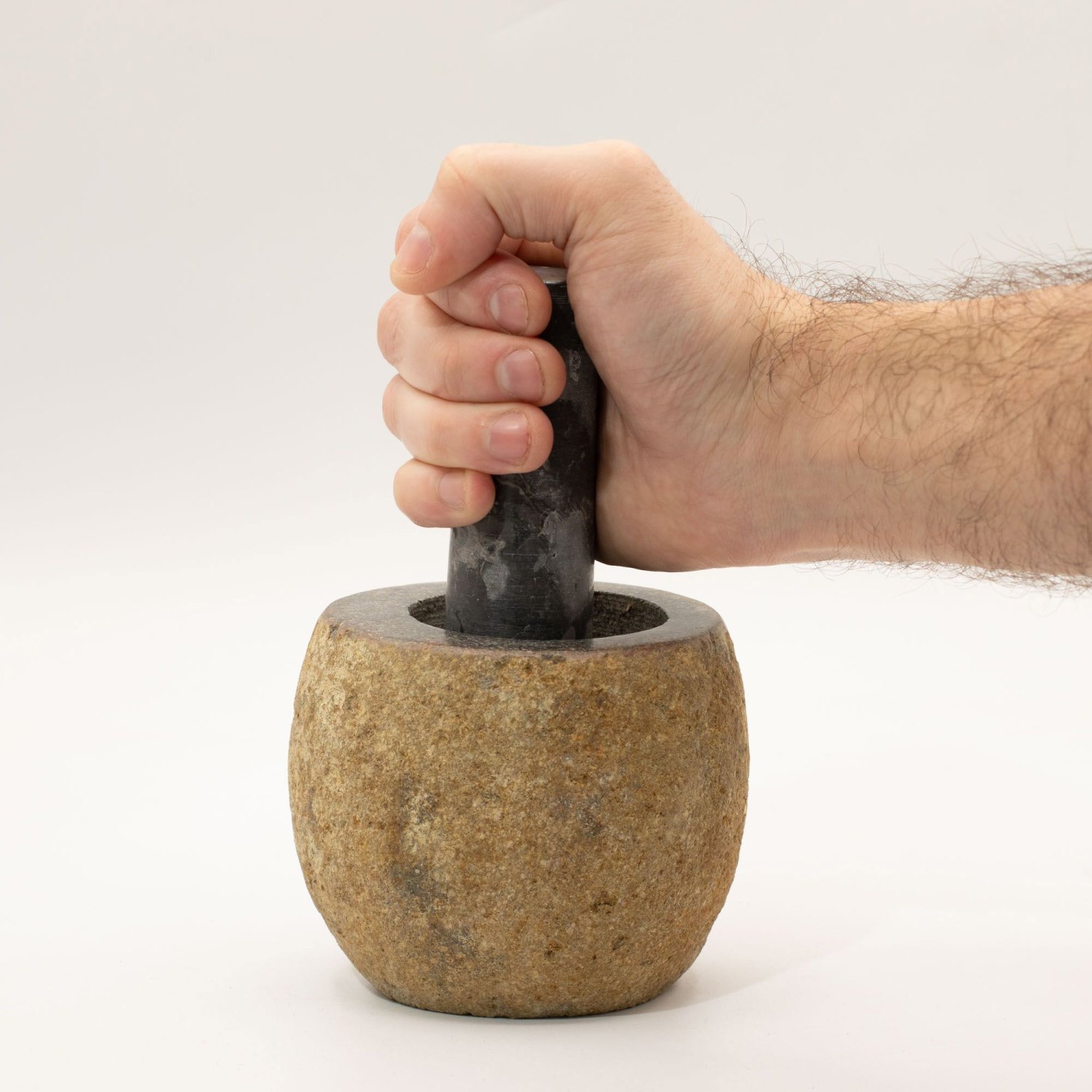 Small Natural Riverstone Decorative Pestle & Mortar – Approx. 9 x 7cm5