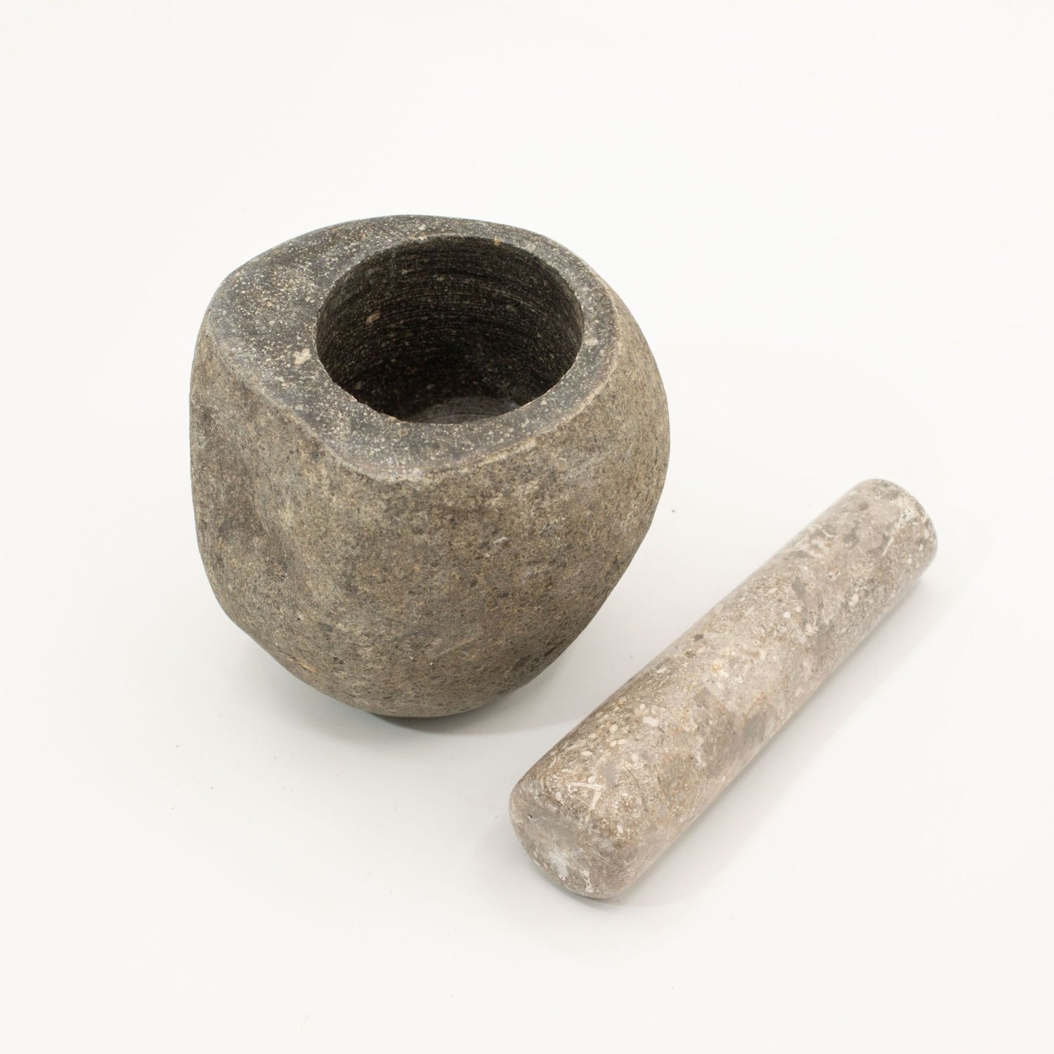 Medium Natural Riverstone Pestle & Mortar  - Approx. 12 x 8cm1