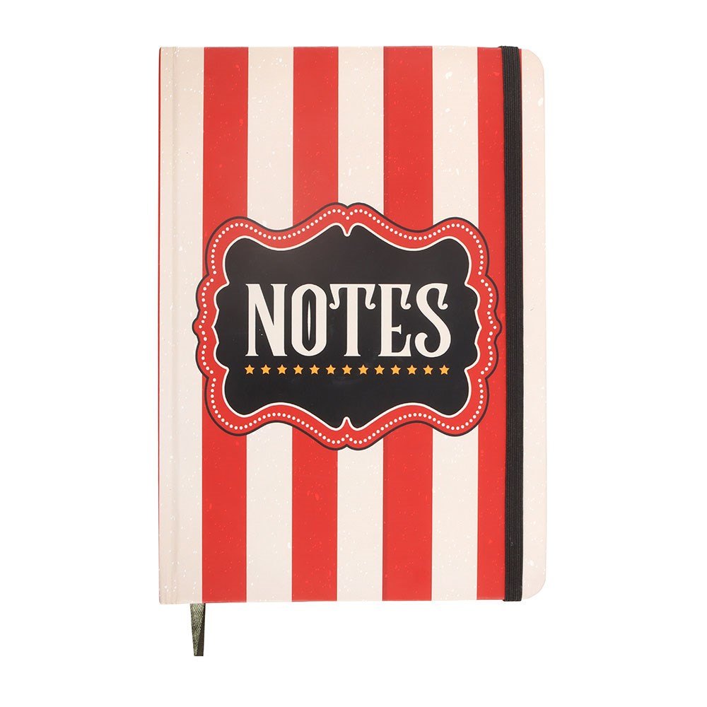 Red Circus Stripe A5 Lined Notebook