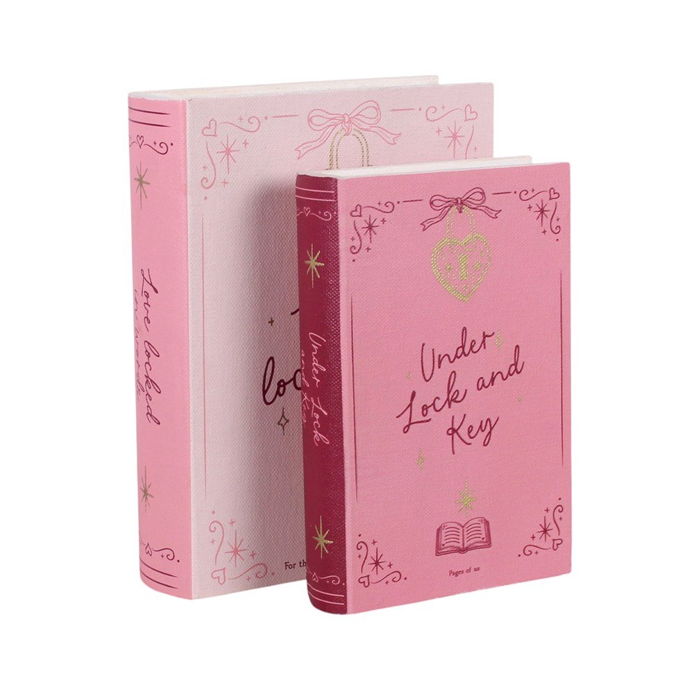Heart Locket Book-Shaped Storage Boxes – Set of 2