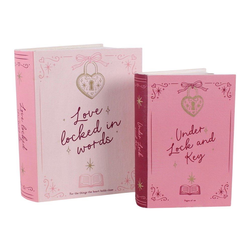Heart Locket Book-Shaped Storage Boxes – Set of 23
