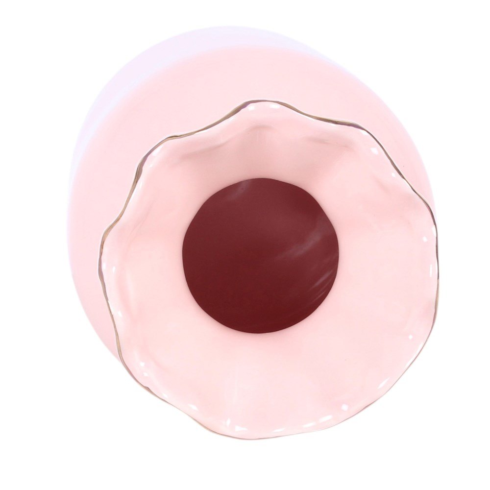 Pink Fluted Ceramic Flower Vase1