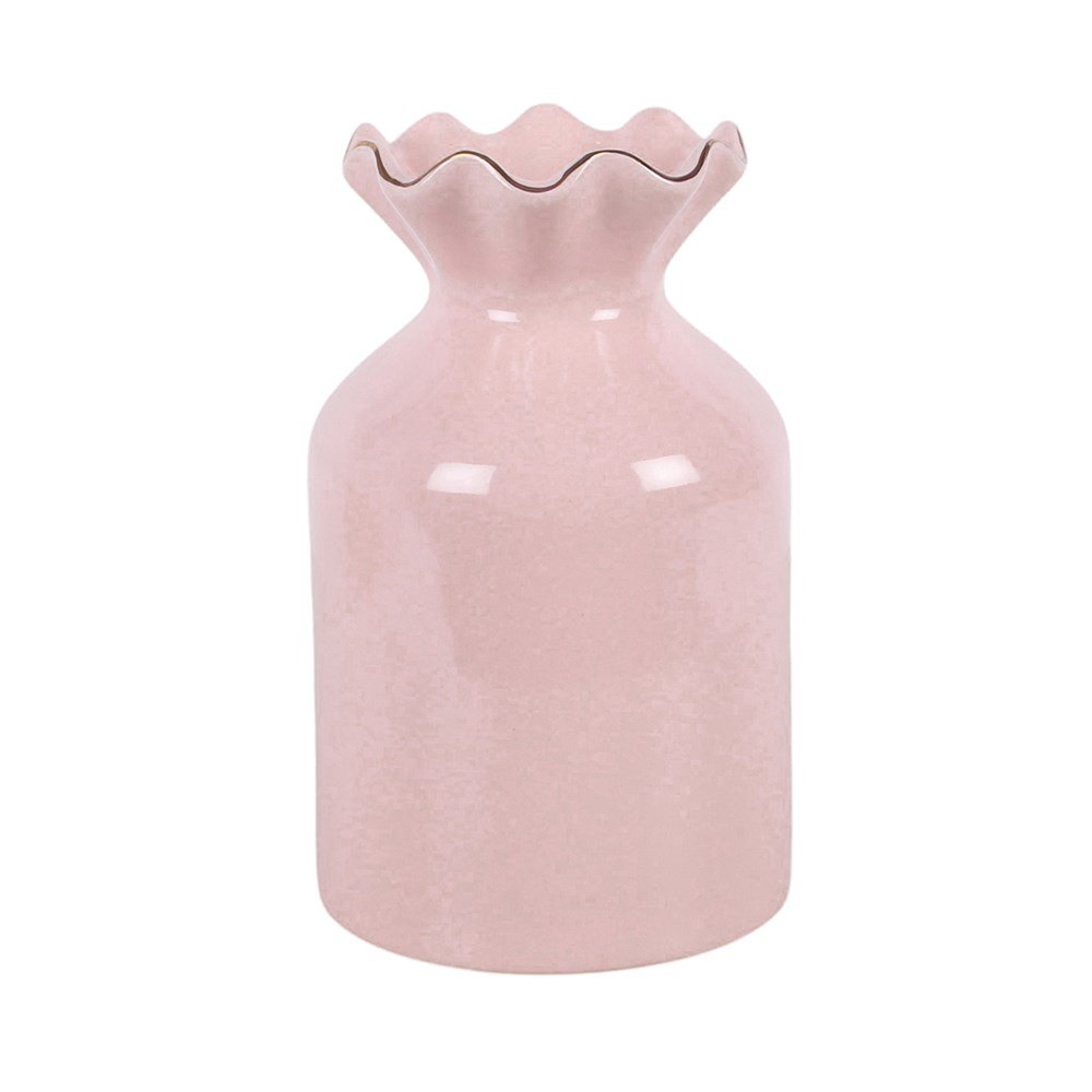 Pink Fluted Ceramic Flower Vase3