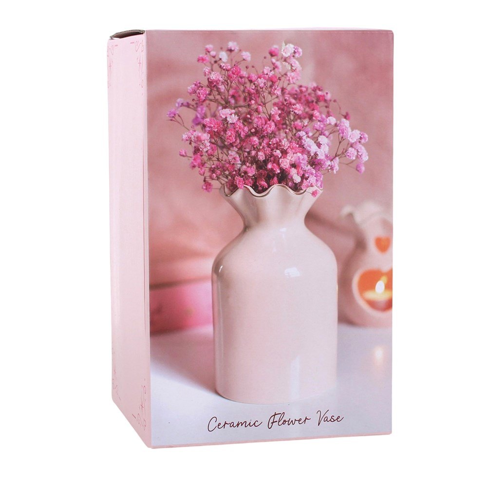 Pink Fluted Ceramic Flower Vase4