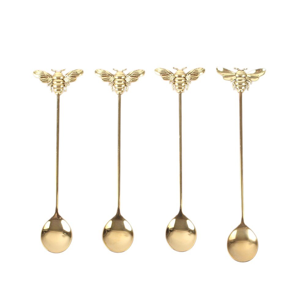 Honey Bee Gold Teaspoons – Set of 42