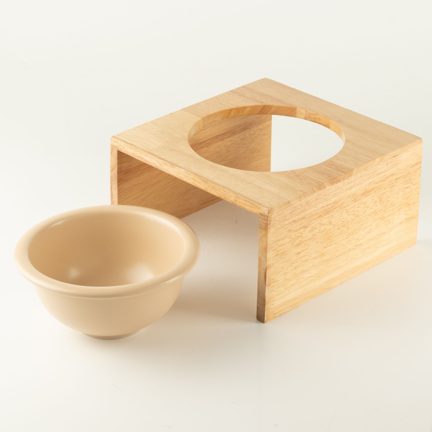 PAW 14cm Ceramic Pet Bowl with Wooden Stand1