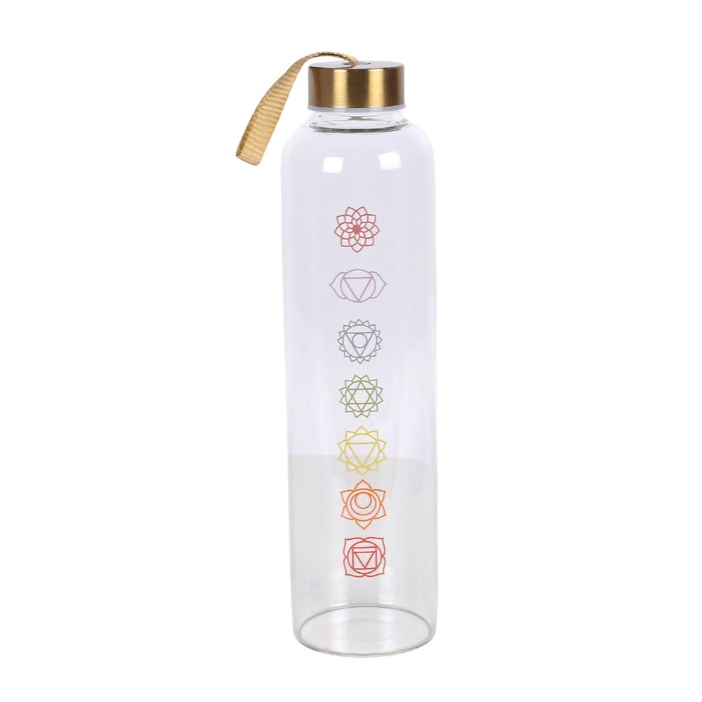 Chakra Flow 750ml Reusable Glass Water Bottle2