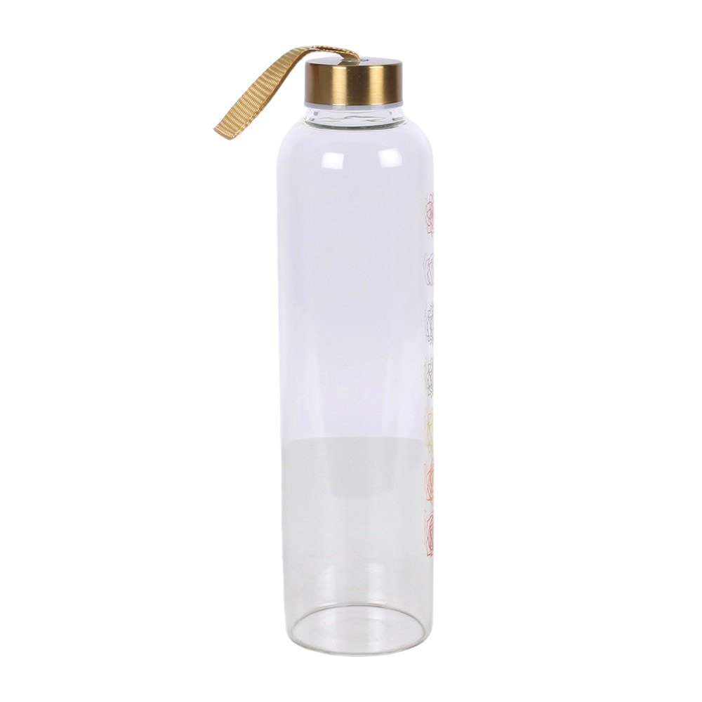 Chakra Flow 750ml Reusable Glass Water Bottle3