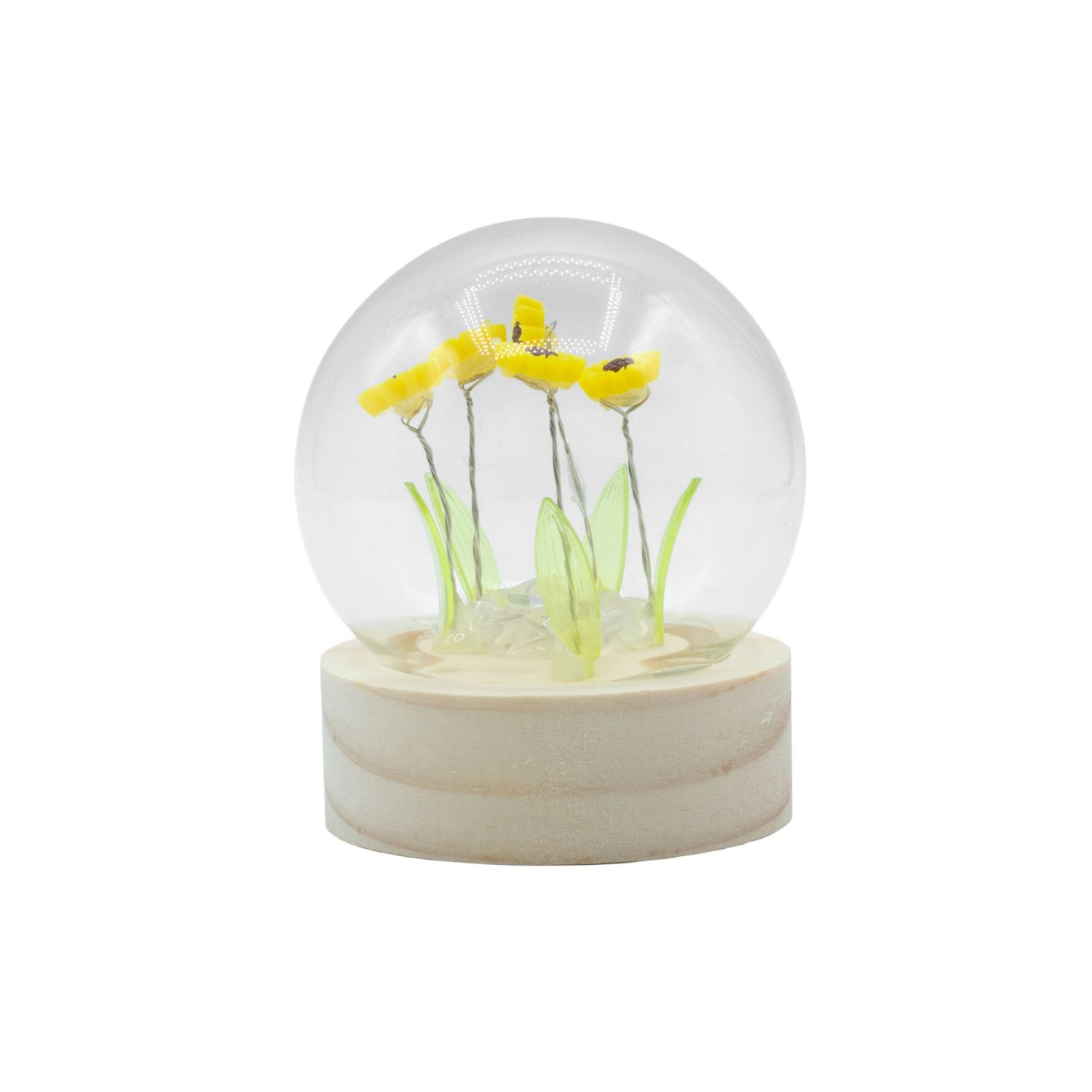 Floral Glow Five Sunflower LED Glass Dome